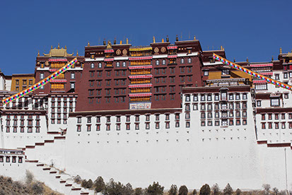 The Great Potala Palace, it was built in 7th Century BC by King Songtsen Gampo and improved subsquently. 